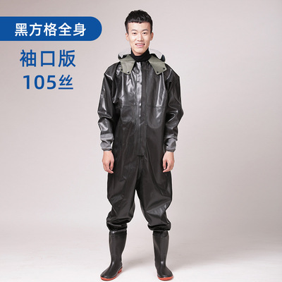 全封闭连体下水裤男款全身防水涉水裤加厚防臭雨裤女钓鱼专用耐磨