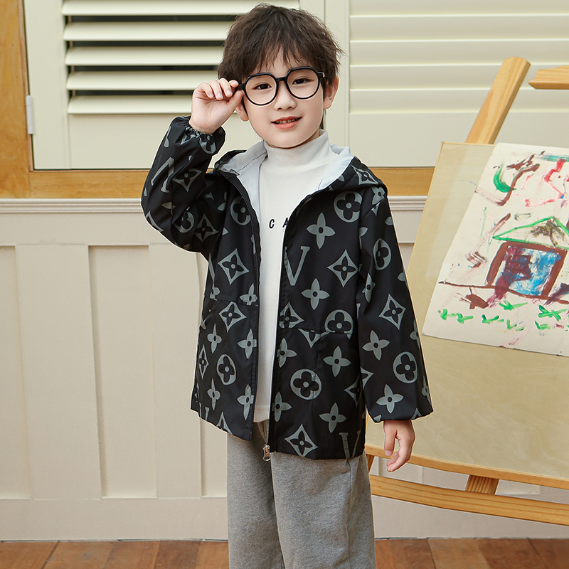 秋冬儿童防水时尚罩衣羽绒服罩衫宝宝吃饭护衣男童薄款外穿反穿衣