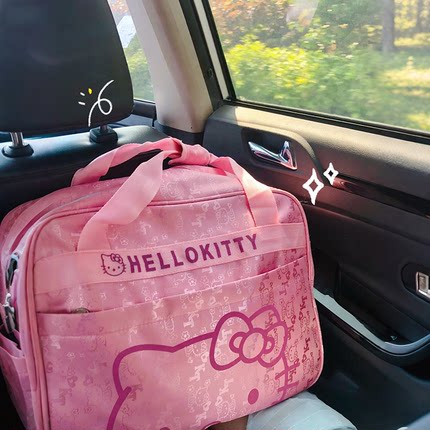 卡通kk猫旅行包行李袋短途出差旅游手提包大容量女轻便防水旅行袋