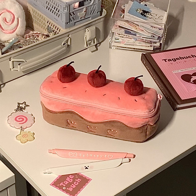 樱桃蛋糕笔袋笔袋桌面收纳袋