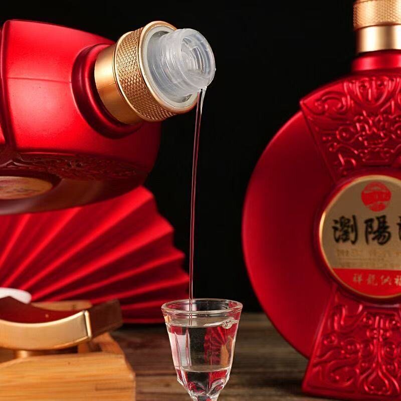 浏阳河祥龙纳福52度浓香型纯粮食白酒高端手提礼盒装厂家直销