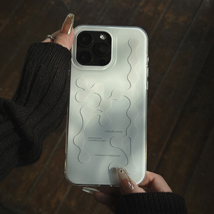 小众韩系ins高级感保护套外壳 灰白色双层IMD手机壳适用iphone16苹果15promax新款 Unliplan 原创设计情侣款