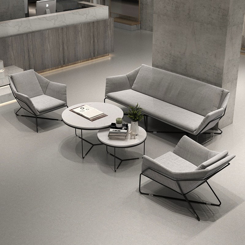 现代简约沙发茶几组合接待室会客区办公沙发服装店美容院沙发桌椅
