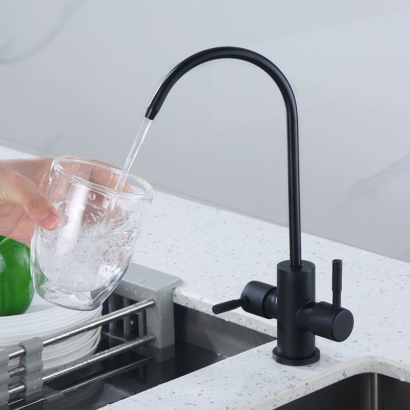 304不锈钢净水龙头 烤漆家用厨房净水器龙头 黑色家用直饮水龙头