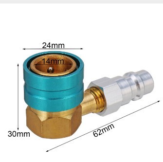R1234YF汽车空调制冷剂加氟快速接头简易加液连接嘴QC1234L13LS铝