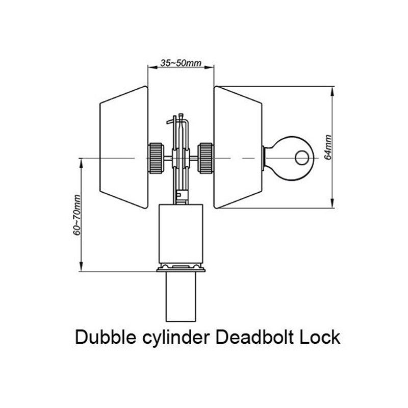 呆锁不锈钢辅助锁隐形门锁可加长单舌防盗通用暗锁deadbolt lock