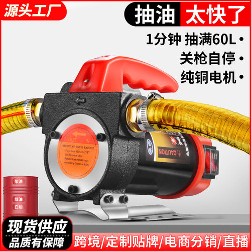 手提式电动抽油泵直流12v24v柴油泵小型大功率加油机柴油泵加油泵
