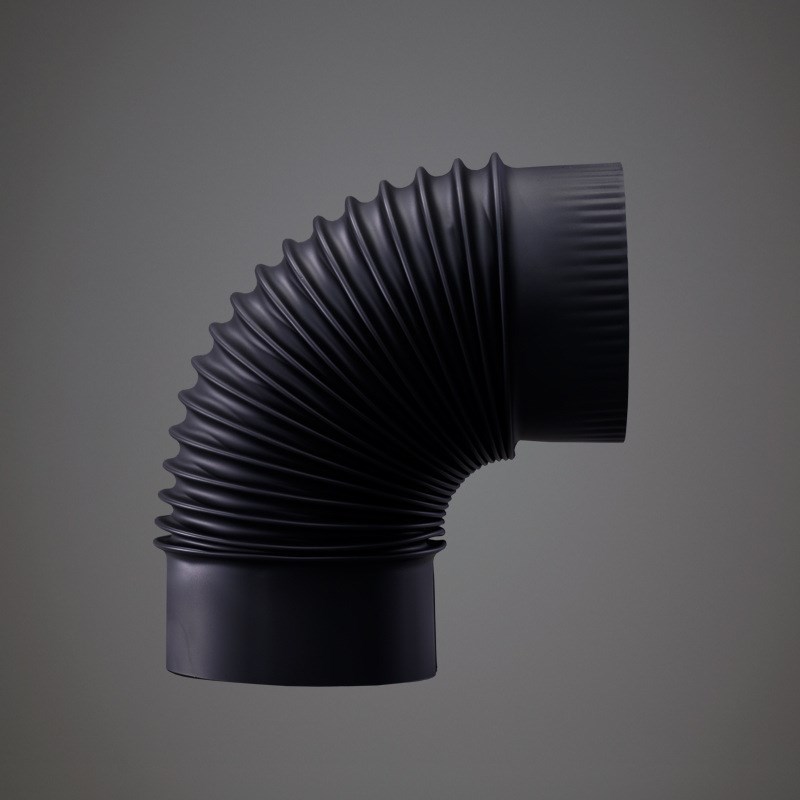 真火壁炉专用不锈钢 手工打造90度直角螺纹弯头烟囱排烟管