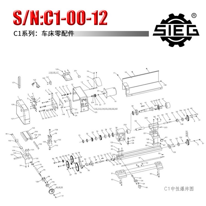 西马特:C1  M1车床零配件S/N:10085A 公英制交换齿轮