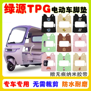 绿源TPG电动三轮车脚垫LY1000DZK-13防水防滑耐磨丝圈脚踩垫定制