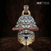 琢匠山鬼剑狮吊坠银饰道法配饰项链男款 钥匙扣小挂饰国风汽车挂件