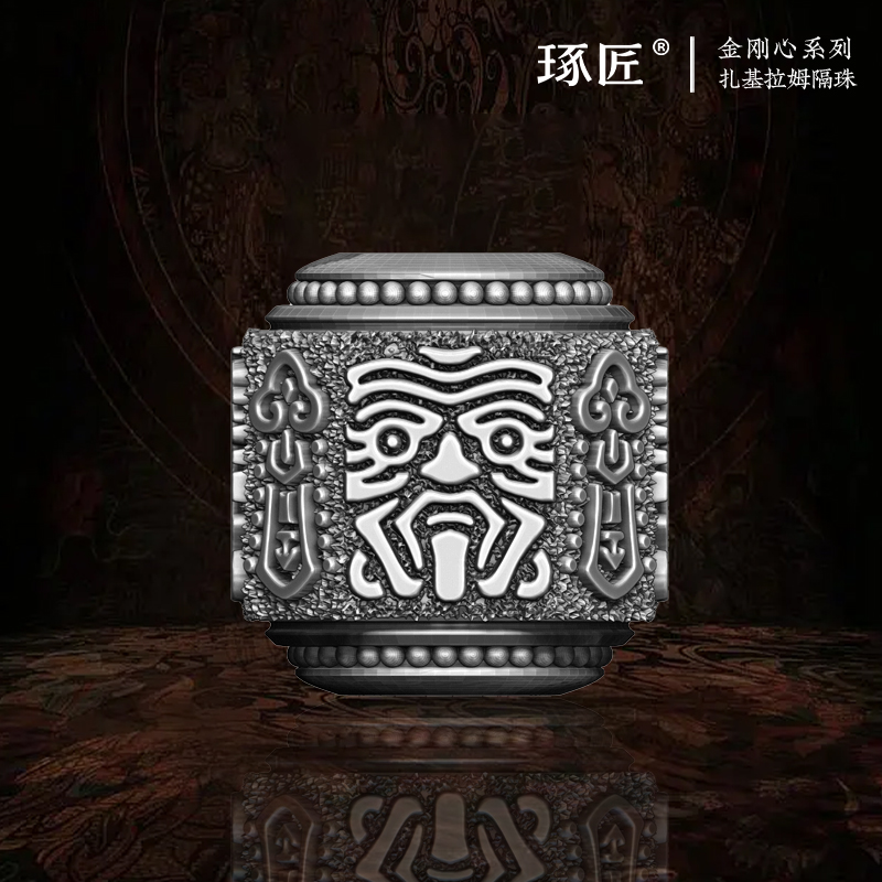 琢匠扎基拉姆隔珠藏传文玩配饰925银散珠星月菩提手串DIY配件配珠