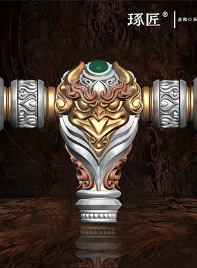 琢匠大鹏鸟三通文玩配饰金刚心系列藏传银饰配件小金刚串手串配珠