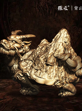 琢匠神兽霸下s925银玄武龙龟家居装饰摆件铜工艺品高级饰品把玩件