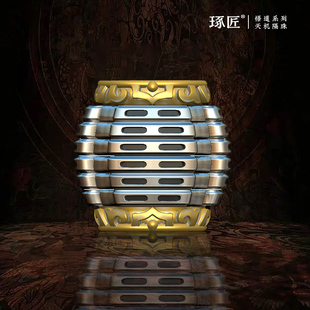 琢匠天机隔珠手串配饰配珠文玩散珠猴头星月可旋转道系银饰配件