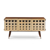 意式 轻奢不锈钢蜂巢餐边柜别墅客厅储物柜现代奢华高端装 饰玄关柜