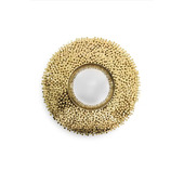 葡萄牙轻奢纯铜装 饰镜创意设计师客厅墙面挂镜入户高级圆形玄关镜