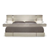 意大利轻奢软包双人床后现代别墅高定网红大床设计师真皮婚床定制