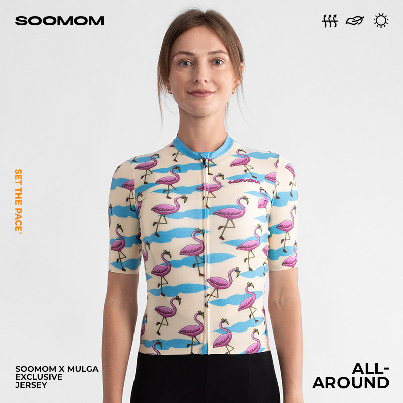 SOOMOM x MULGA |  联名限定款女士公路车骑行短袖 火烈鸟