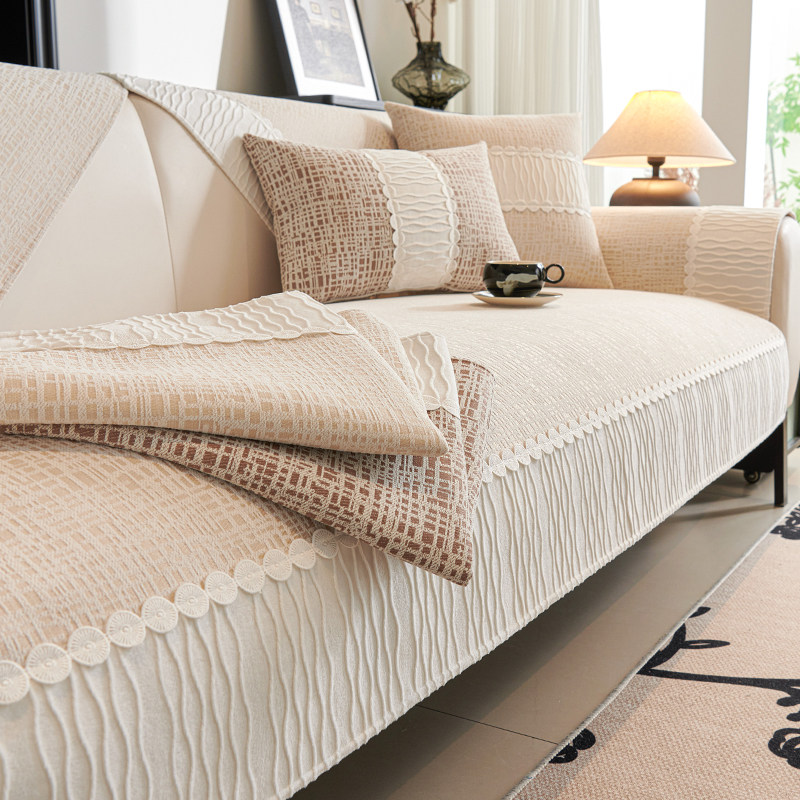 轻法式奶油风雪尼尔沙发垫2025新款四季通用皮沙发套罩盖布坐垫子,居家布艺,沙发垫,淘宝优惠券,粉丝福利购,淘宝优惠卷