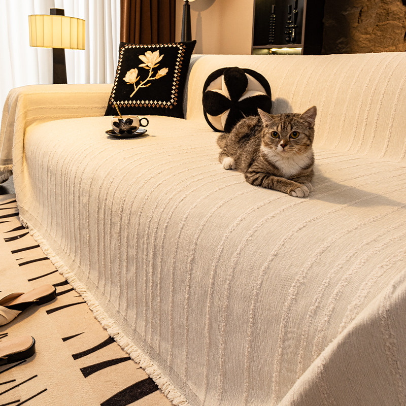 覆古法式沙发巾盖布全盖网红雪尼尔四季通用轻奢高级感沙发垫套罩