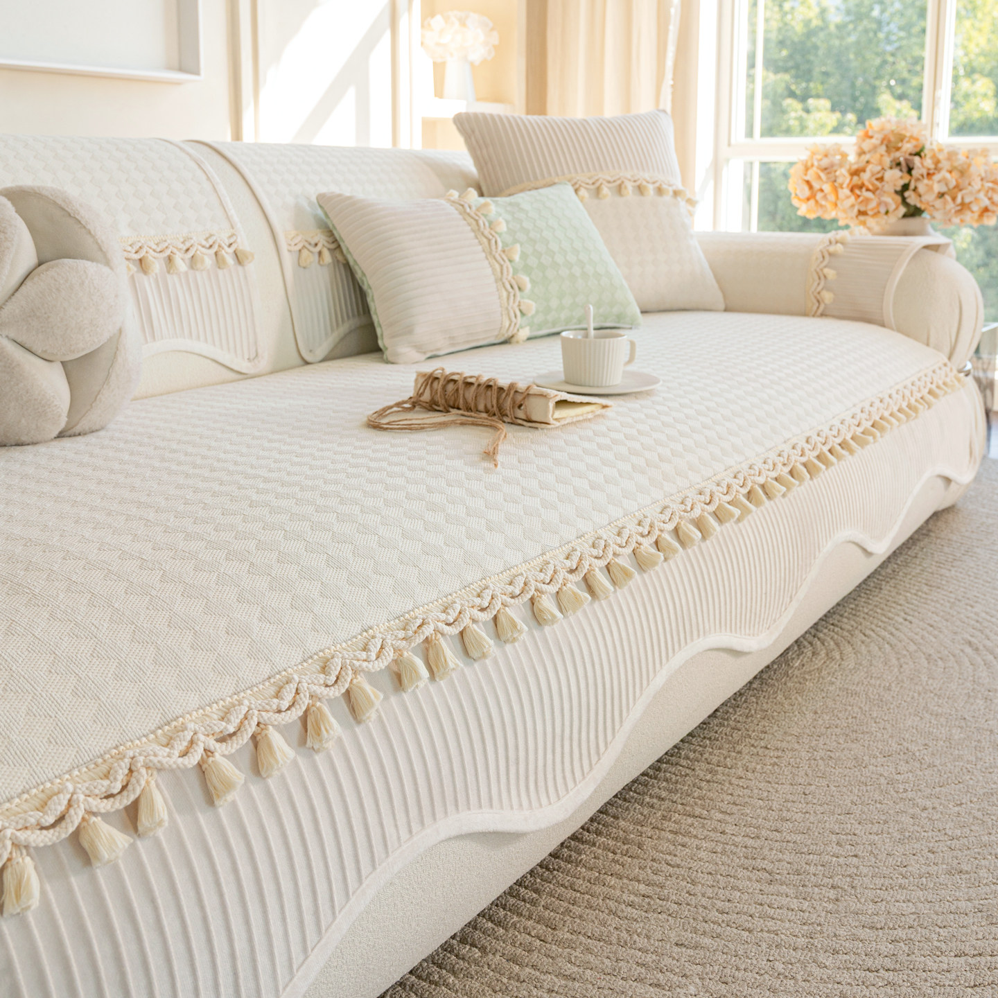 高级感沙发垫劳伦斯雪尼尔一片式直排盖布巾四季通用固定防滑坐垫,居家布艺,沙发垫,淘宝优惠券,粉丝福利购,淘宝优惠卷