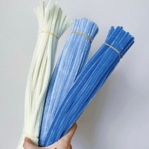 蓝色8mm佰宁扭扭棒特密花束手工diy材料包超密奶白色妞妞棒幼儿园