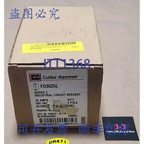 原装供应Cutler-Hammer FD3025L 断路器 FD 35k 25A 3P 600Vac 25
