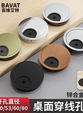 电脑办公桌穿线孔盖板书桌装饰圈桌面走线盒封口盖开孔开洞圆孔盖