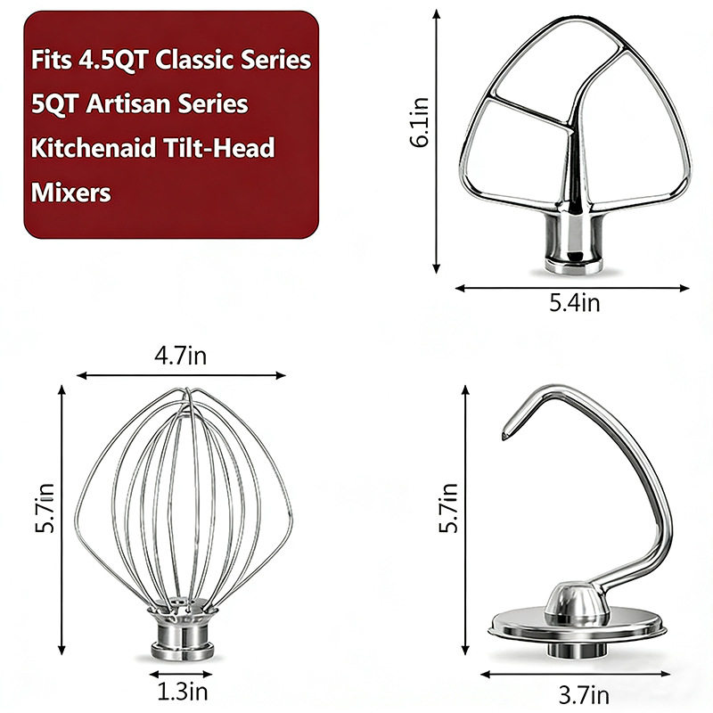 搅拌棒Kitchenaid厨宝面团钩配件QT KA厨师机不锈钢打蛋笼和面钩