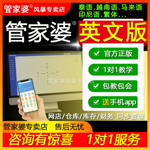管家婆云辉煌erp跨国海外国际版多国语言中英文版进销存财务软件