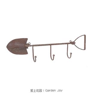 铁艺做旧锈色铲子挂钩 爱上花园 园艺杂货 壁面装 饰
