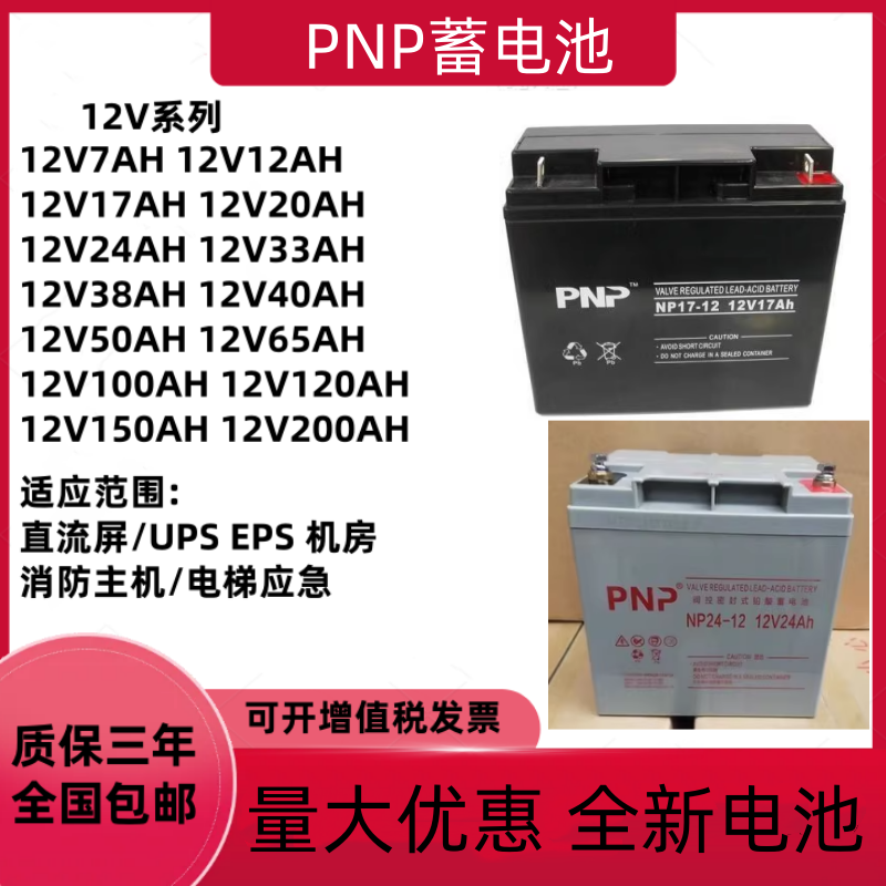 PNP蓄电池NP12V17AH24AH38AH65AH100AH120AH直流屏EPSUPS电源消防