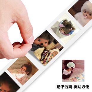 1000贴Monchhichi蒙奇奇可爱卷卷贴萌物玩偶贴画diy手账装饰手机