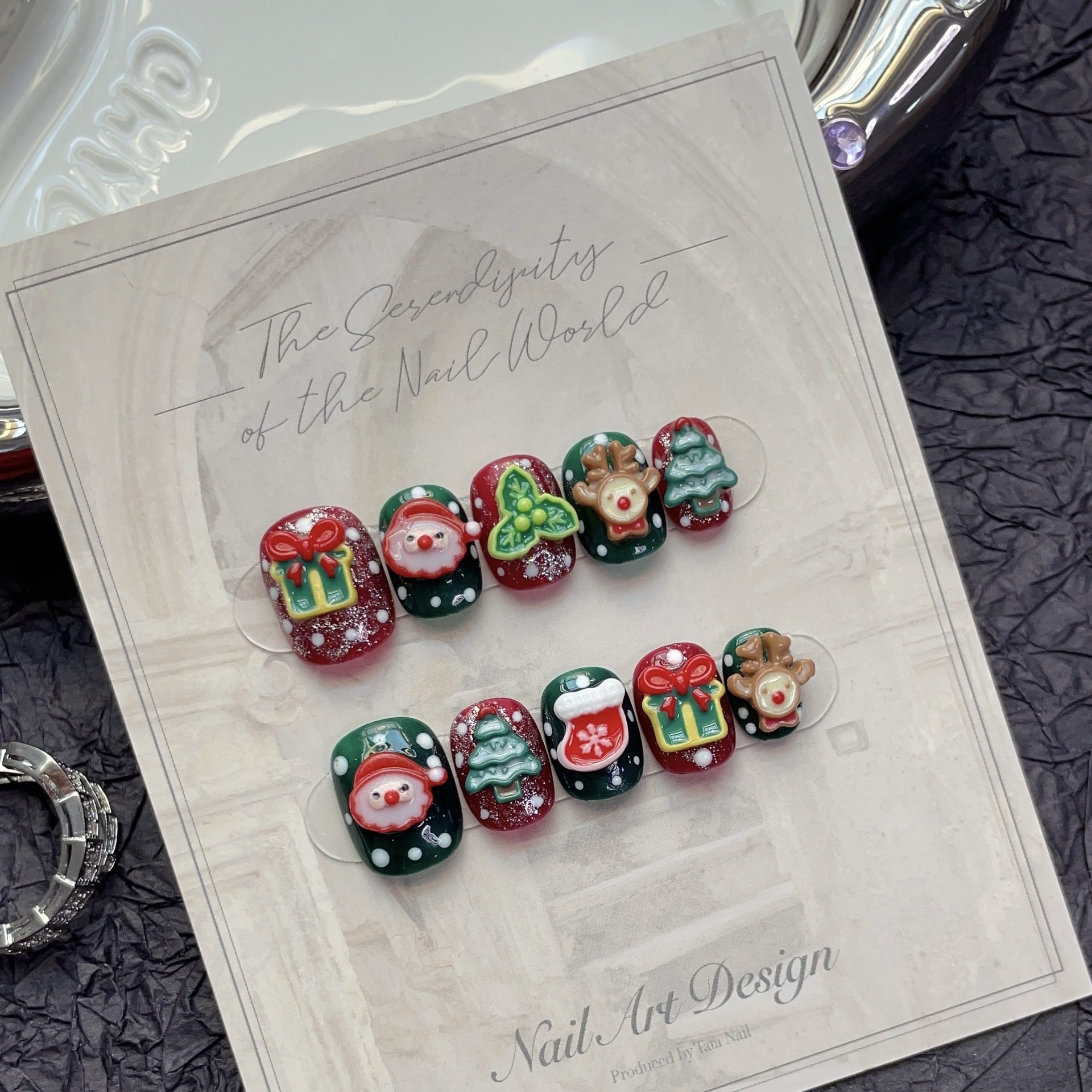 手工穿戴甲圣诞快乐小短甲雪人小鹿可拆卸假指甲美甲贴片成品,彩妆/香水/美妆工具,穿戴甲/甲片,淘宝优惠券,粉丝福利购,淘宝优惠卷