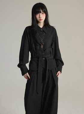 FG721 原创极简风中性穿搭设计感小众法式无性别山本耀司休闲套装