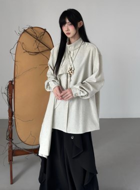新中式单排扣长袖衬衫