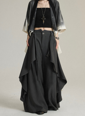 FG721 原创设计感裤裙小众无性别中性山本耀司风新中式阔腿裙裤