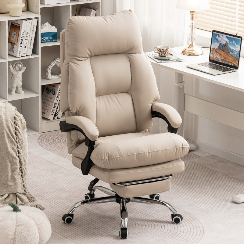 老板椅可躺猫爪皮办公椅久坐人体工学真皮椅子舒适电脑椅家用懒人