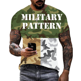 Printed camouflage casual sports T-shirt 印花迷彩休闲运动T恤