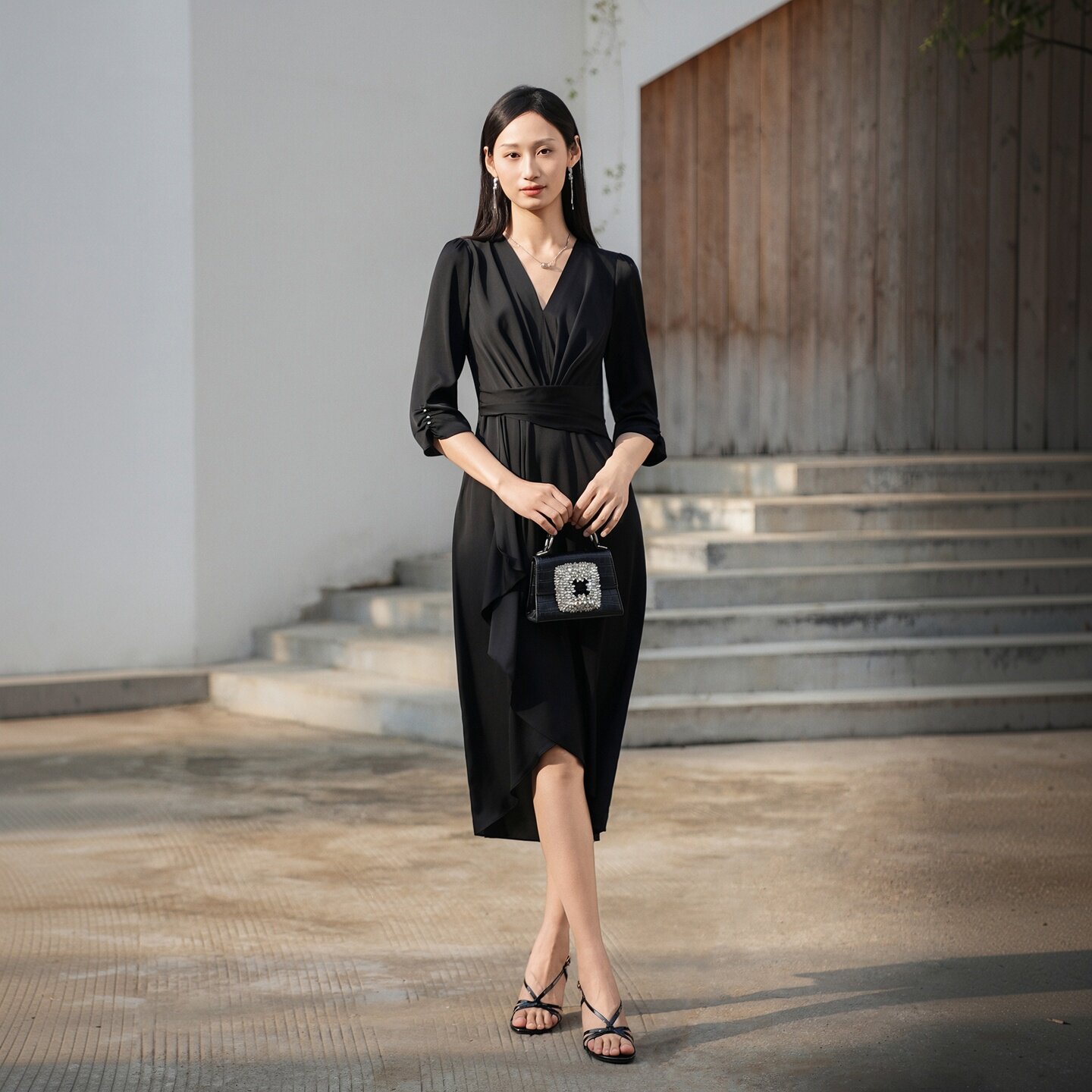 EAH CHANIE奕辰桑蚕丝连衣裙子女款2026新款气质轻熟风穿搭长裙