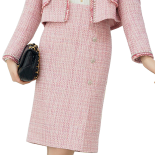 【清仓】EC奕辰夏季新款小香风半身裙气质高级法式开叉包臀裙女