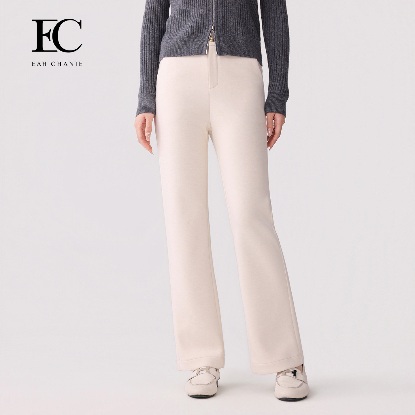 【商场同款】奕辰2025秋季新款简约高腰金扣微喇裤通勤休闲长裤女,女装/女士精品,休闲裤,淘宝优惠券,粉丝福利购,淘宝优惠卷