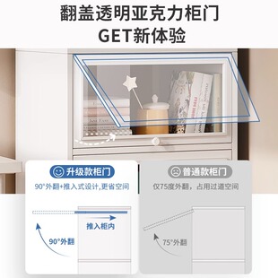 白色展示柜小书架置物架落地收纳架防尘带门桌面儿童书柜储物 新品