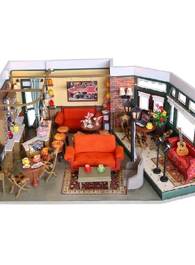 Lil Haven DIY 中央公园纽约咖啡厅老友记娃屋微缩场景小屋礼物