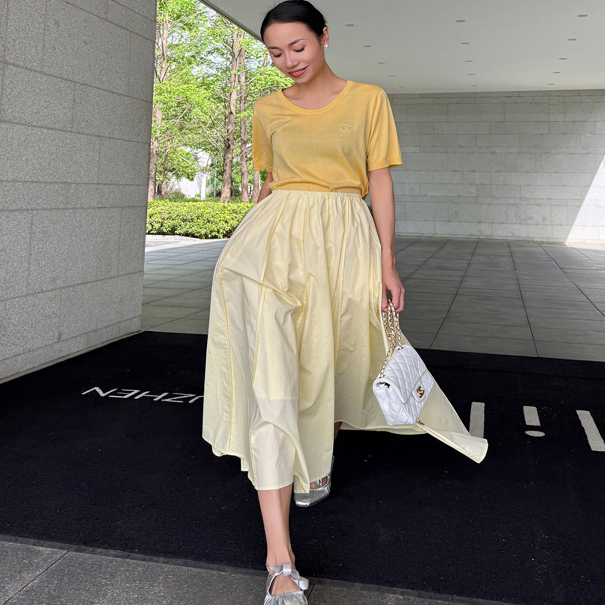 THE EASE舒适派【法式优雅】100纯棉轻盈透气A字半裙百搭