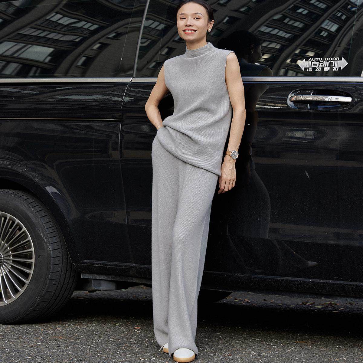 THE EASE 舒适派 秋冬新品纯山羊绒针织羊绒背心马甲内搭打