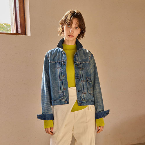 THEEASE舒适派美式纯棉牛仔外套