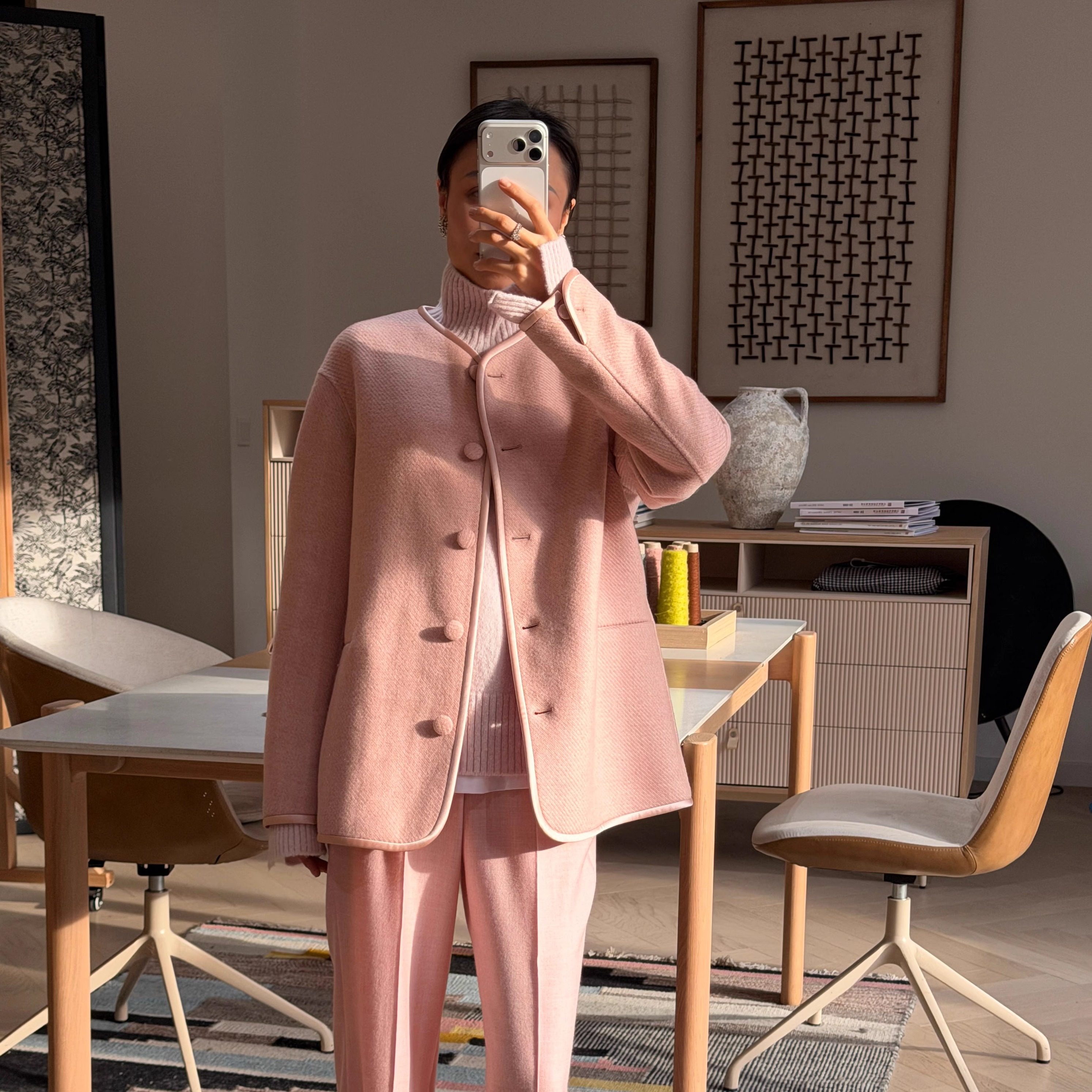 THEEASE舒适派【静奢系列】山羊绒开衫通勤淑女风保暖女毛呢外