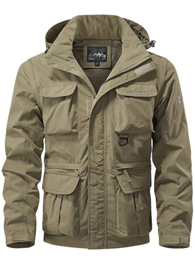 Plus-size cargojacket hardshell jacket大码工装夹克冲锋衣外套